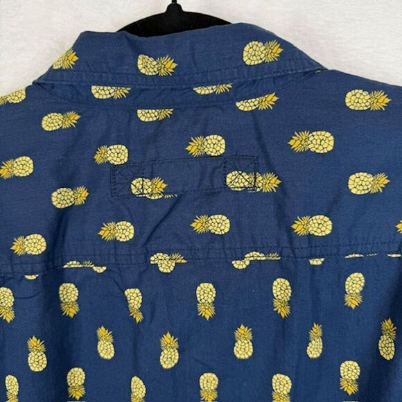 Duluth Trading Co Aloha Shirt All Over Pineapple Print Navy Blue Size 2XL - Picture 5 of 11